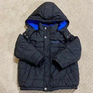 Calvin Klein black boys winter jacket hood 3T